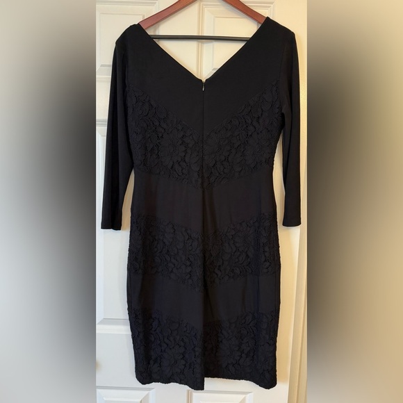 Ralph Lauren Black with lace detail fitted dress Size 12 - Picture 6 of 11
